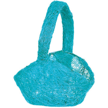 Panier turquoise sisal