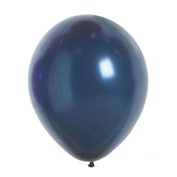 Lot de 24 ballons de baudruche en latex nacré métallisé bleu tempête