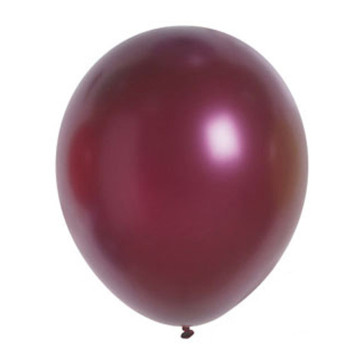 Lot de 24 ballons de baudruche en latex nacré métallisé bordeaux