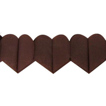 Guirlande cœur chocolat 6 m ignifugée