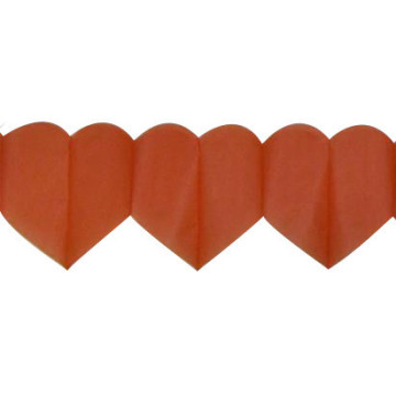 Guirlande cœur orange 6 m ignifugée
