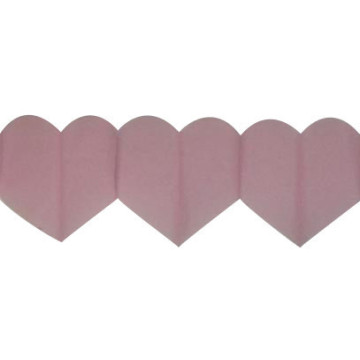 Guirlande cœur rose 6 m ignifugée