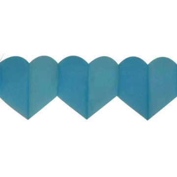 Guirlande cœur turquoise 6 m ignifugée