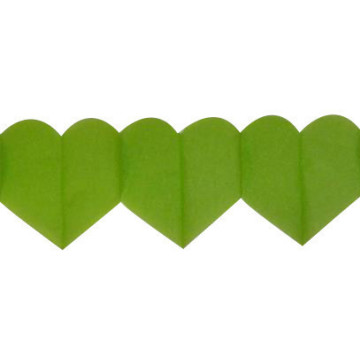Guirlande cœur vert pomme 6 m ignifugée