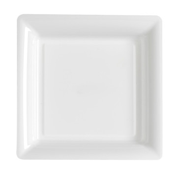Lot de 12 assiettes carrées jetables blanches MM