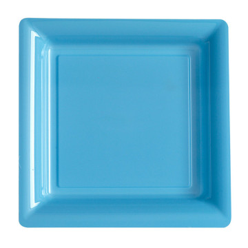 Lot de 12 assiettes carrées jetables bleu ciel MM