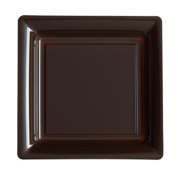 Lot de 12 assiettes carrées jetables chocolat MM