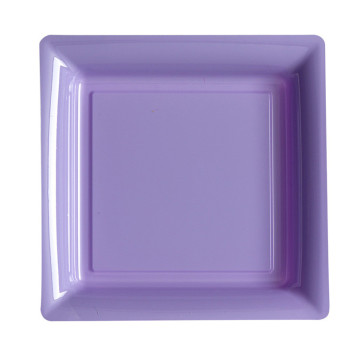 Lot de 12 assiettes carrées jetables lilas MM