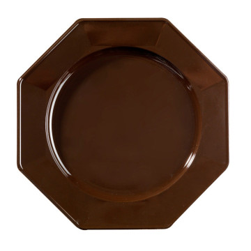 Lot de 12 assiettes octogonales jetables chocolat GM