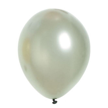Lot de 100 ballons en latex nacré métallisé argent