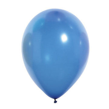 Lot de 100 ballons en latex nacré métallisé bleu