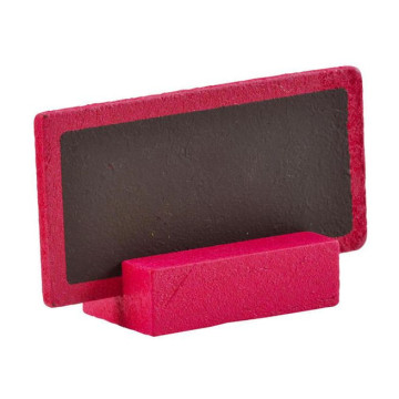 Lot de 6 petites ardoises en bois fuschia