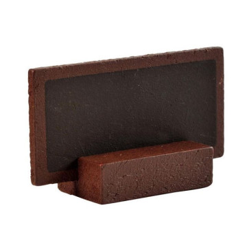 Lot de 6 petites ardoises en bois chocolat