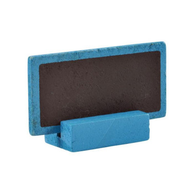 Lot de 6 petites ardoises en bois turquoise