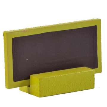 Lot de 6 petites ardoises en bois vert anis