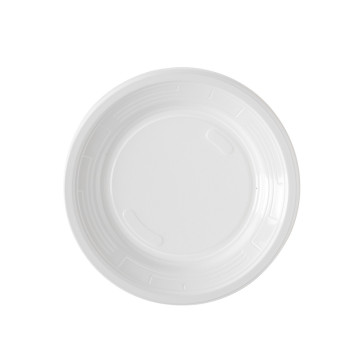 Lot de 50 assiettes dessert jetables en plastique blanc 17 cm
