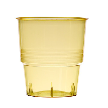 Lot de 10 verres jetables en plastique jaune transparent