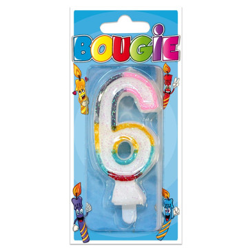 Bougie chiffre 6