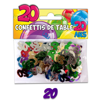Confettis de table 20 ans
