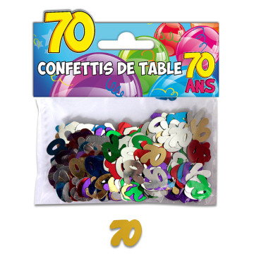 Confettis de table 70 ans