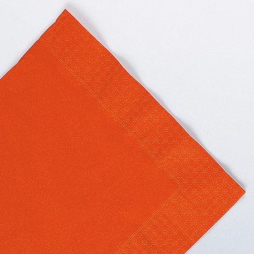 Serviettes orange en papier ouate 2 plis 25x25 cm AVA