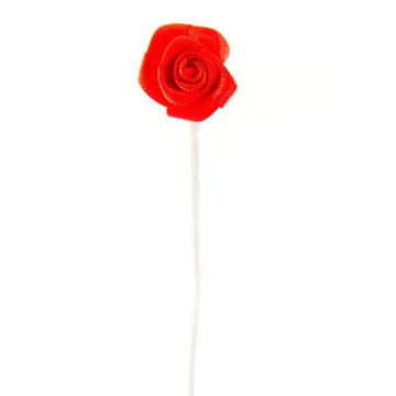 Lot de 24 mini roses satin rouge