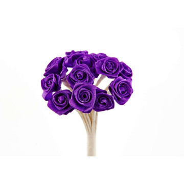 Lot de 24 mini roses satin violet