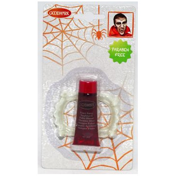 Dentier vampire + sang halloween