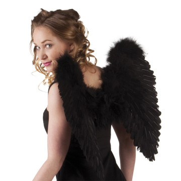 Ailes d'ange noires pour adulte taille 50 cm