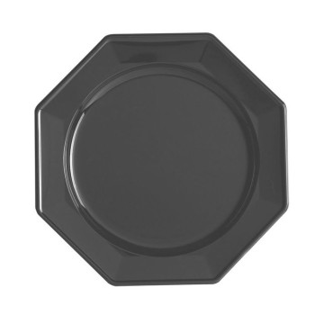 Lot de 12 assiettes octogonales jetables ardoise MM