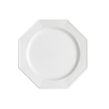 Lot de 12 assiettes octogonales jetables blanches PM
