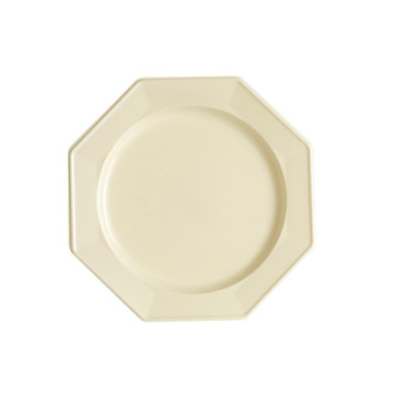 Lot de 12 assiettes octogonales jetables ivoire PM