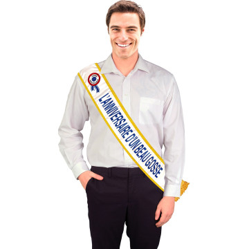 Echarpe Mister Anniversaire beau gosse  Bleue