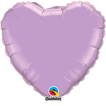 Ballon Forme Cœur en aluminium lavande