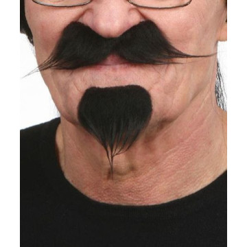 Moustache et barbichette noires