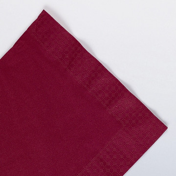 Serviettes bordeaux en papier ouate 2 plis 25 x 25 cm AVA