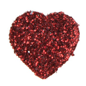 Sachet de 50 confettis cœurs rouges pailletés