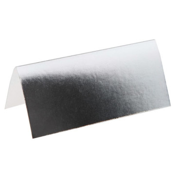 Lot de 10 marque-places métallisés argent