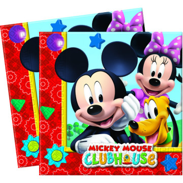 Lot de 20 serviettes jetables en papier Mickey