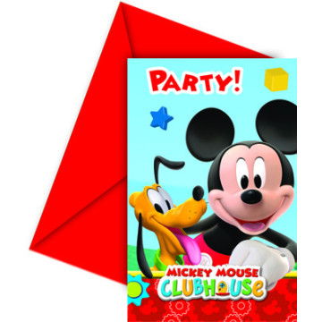Lot de 6 cartes d'invitation Mickey