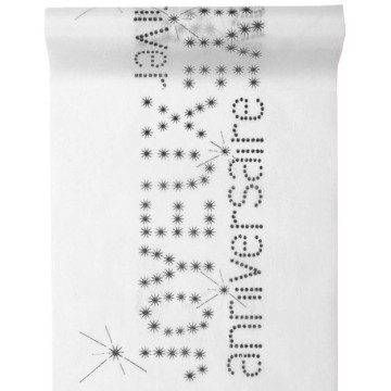 Chemin de table anniversaire blanc