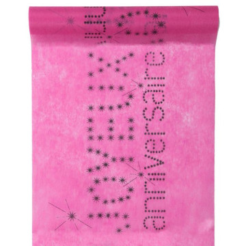 Chemin de table anniversaire fuschia