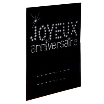 Sachet de 6 marque-places anniversaire noir