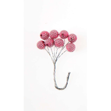 Lot de 16 tiges boules diams roses