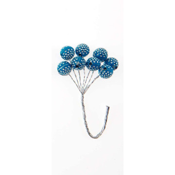 Lot de 16 tiges boules diams bleues