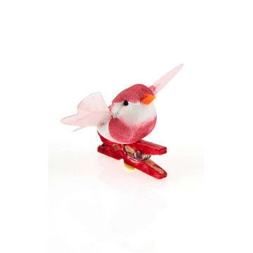 Lot de  4 colibris fuschia sur pince