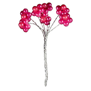 Lot de 16 tiges perles fuschia