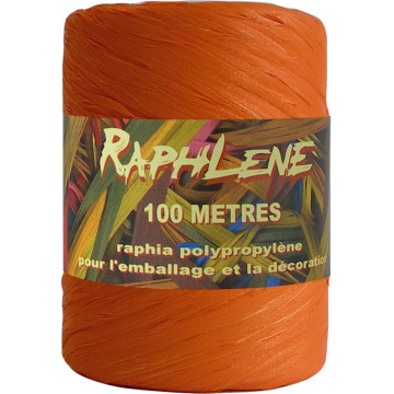 Pelote de raphia orange 20 m