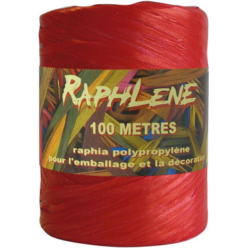 Pelote de raphia rouge 20 m