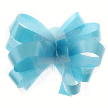 5 nœuds à tirer tulle pompon turquoise